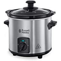 Russell Hobbs Compact Home - Olla de Cocción Lenta Compacta (Olla Baja Temperatura- Acero Inox y Negro- 2l) -ref. 25570…